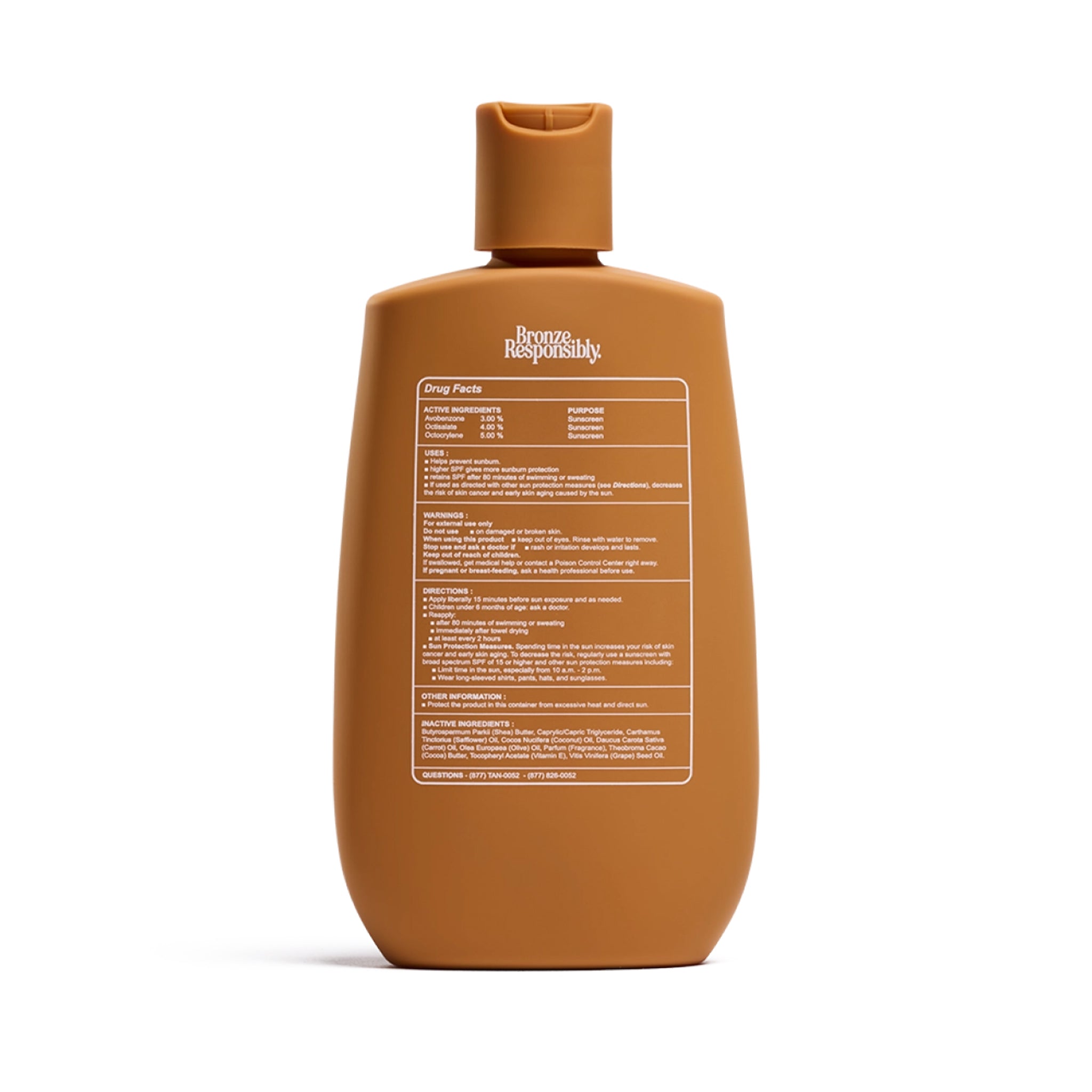 Brown bottle with label on a white background