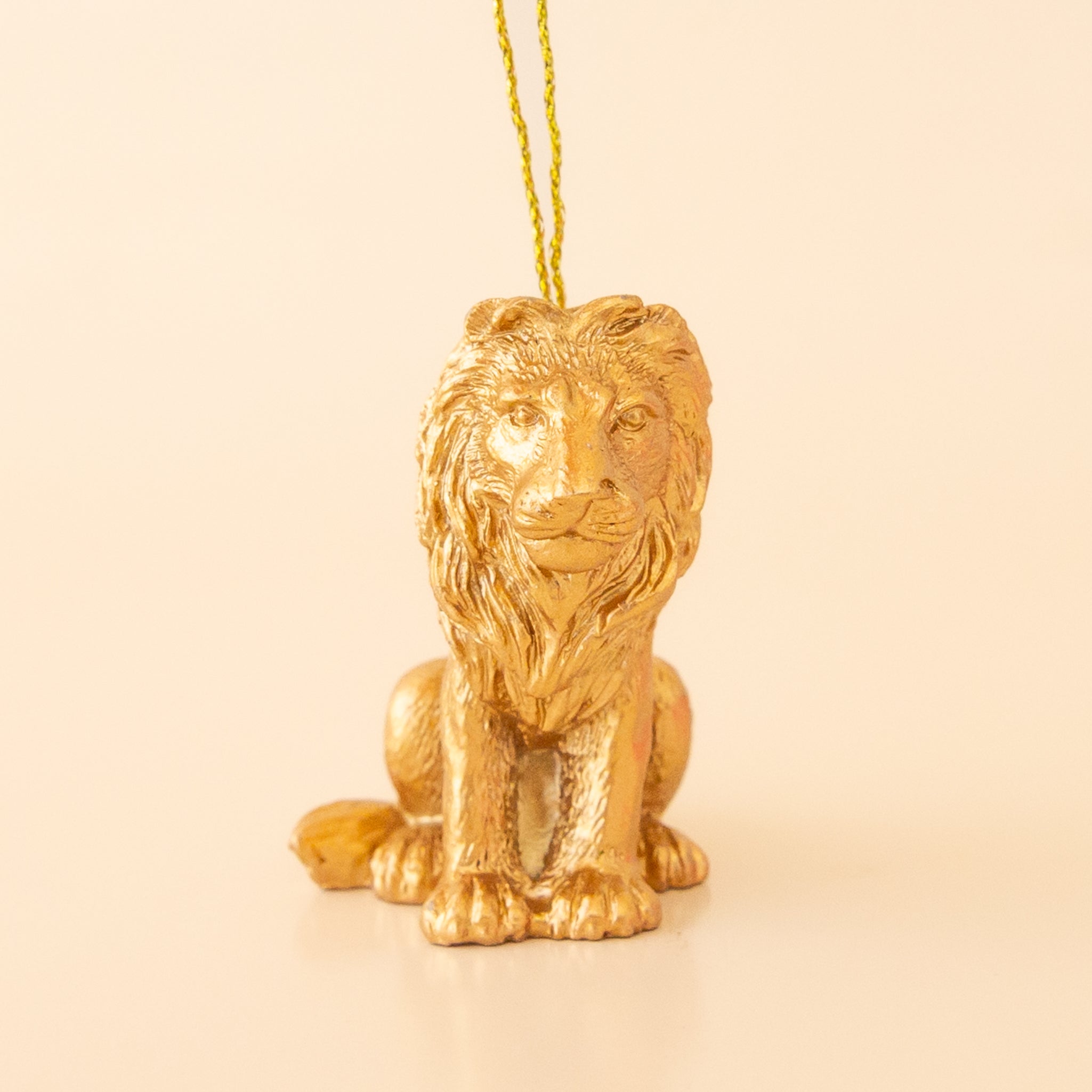 Gold lion ornament. 