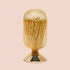 A yellow glass cloche. 