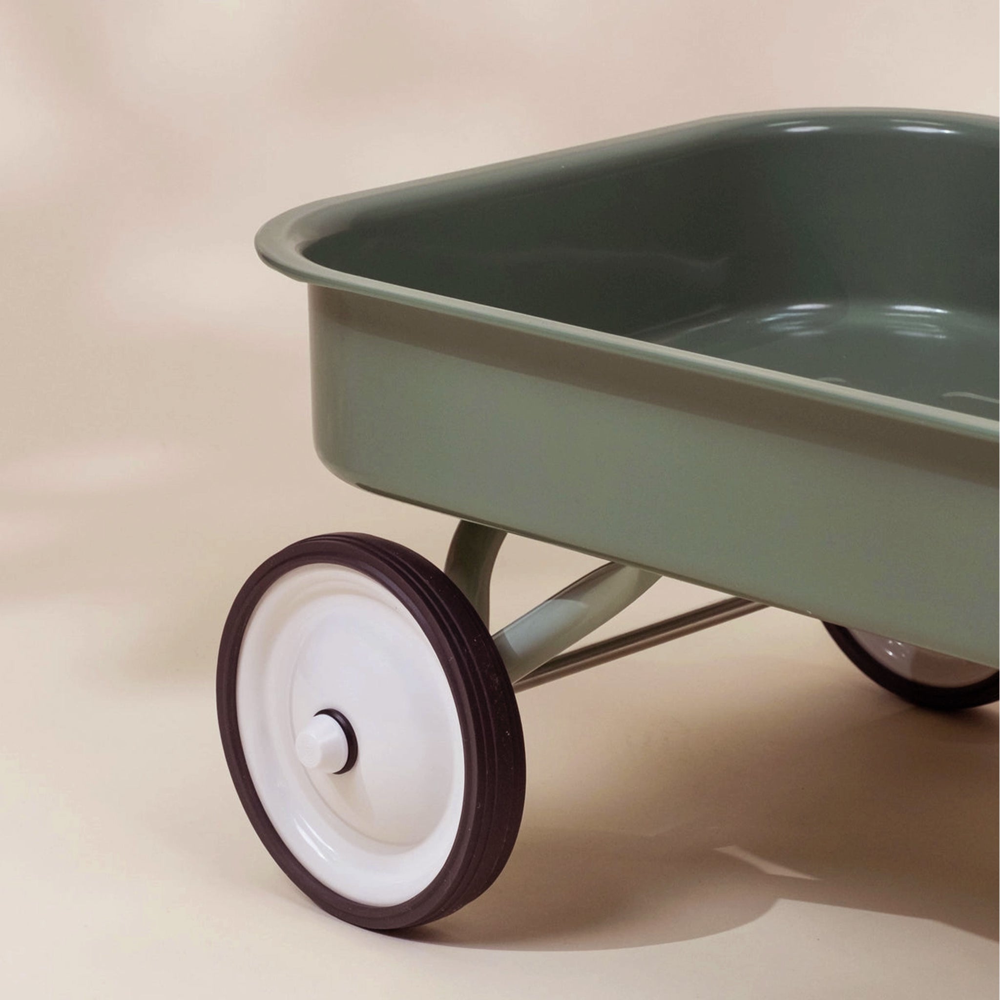 A seafoam green wagon. 