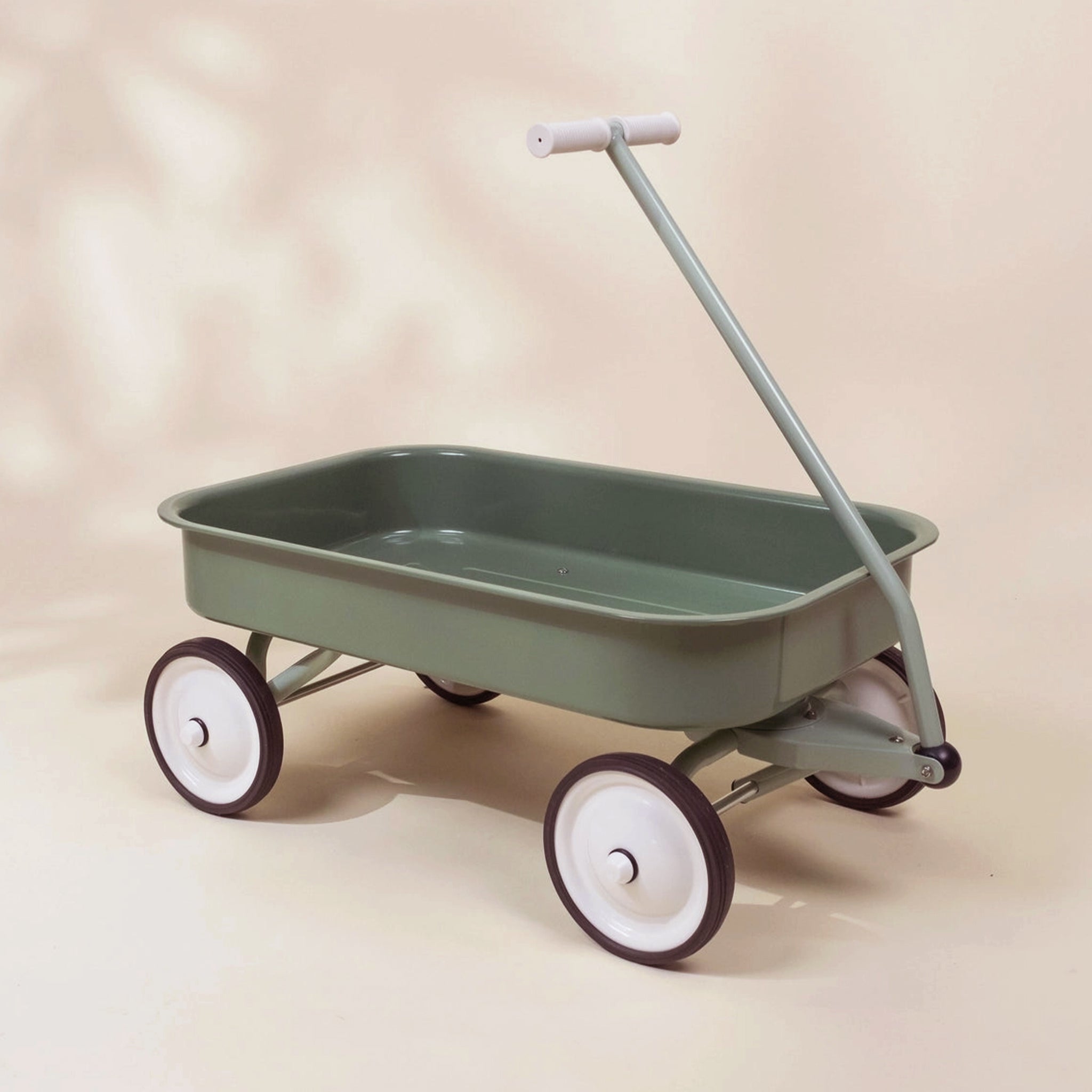 A seafoam green wagon. 