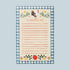 A rooster, floral and checkered  patterned notepad with check boxes and lines. 