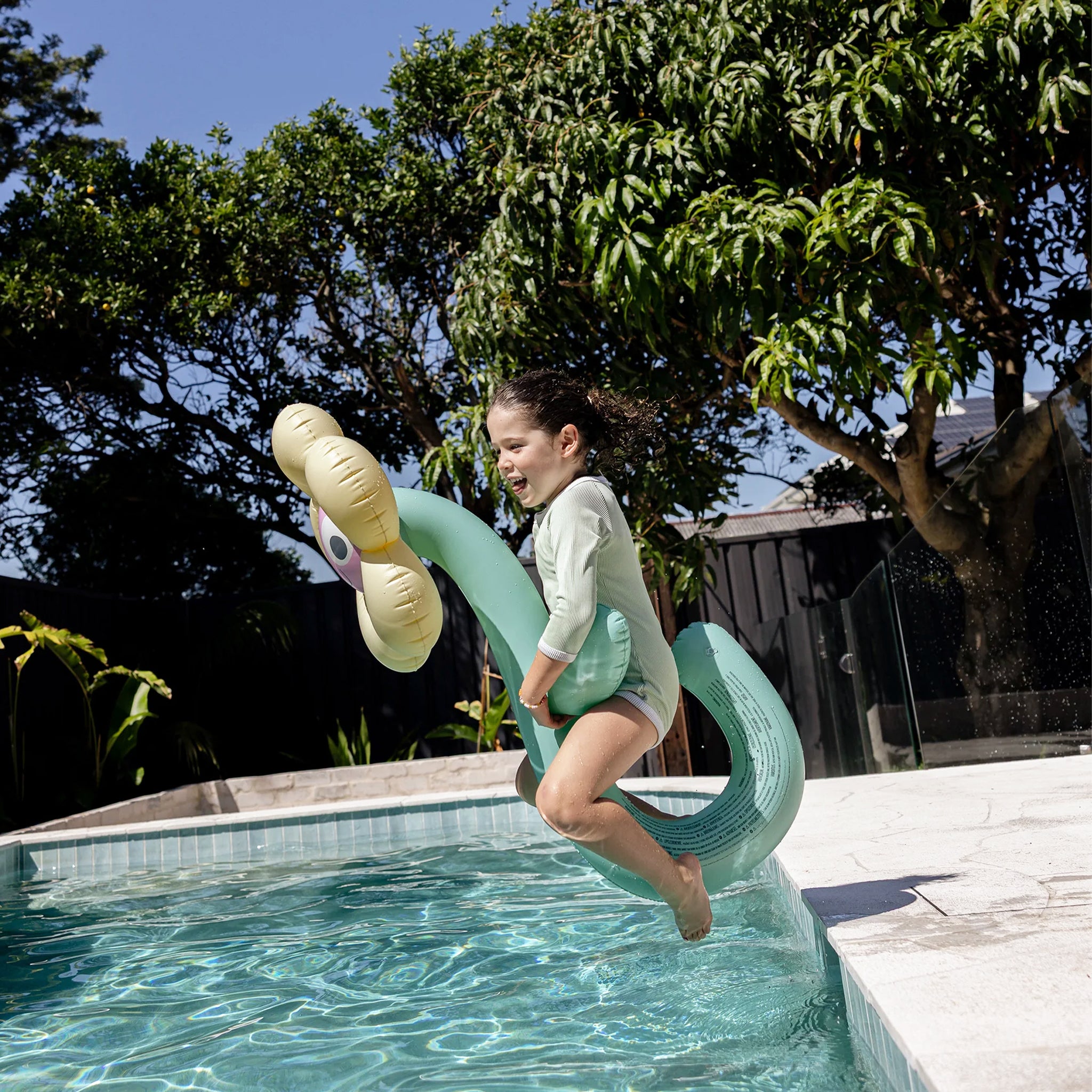 A set of two flower shaped pool floaties. 