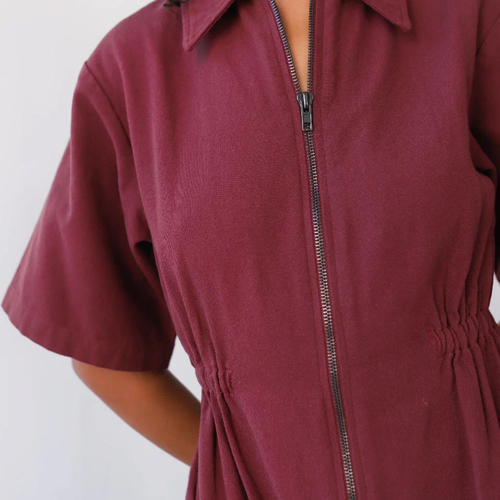 Long Utility Dress | Bordeaux