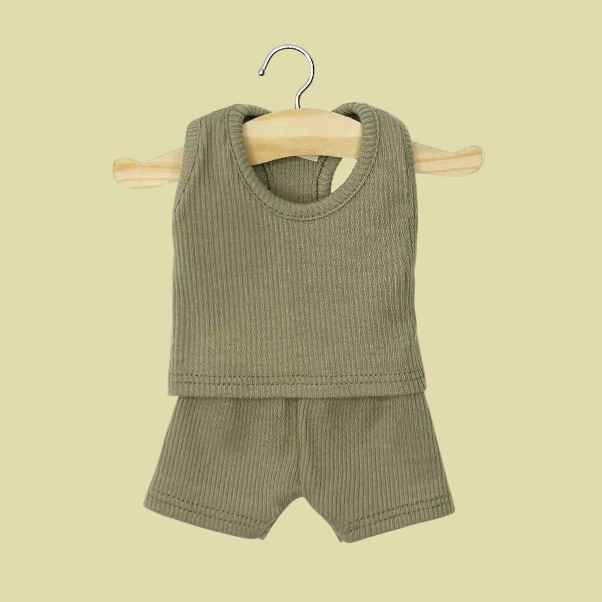 A ribbed tank top for doll clothes. 