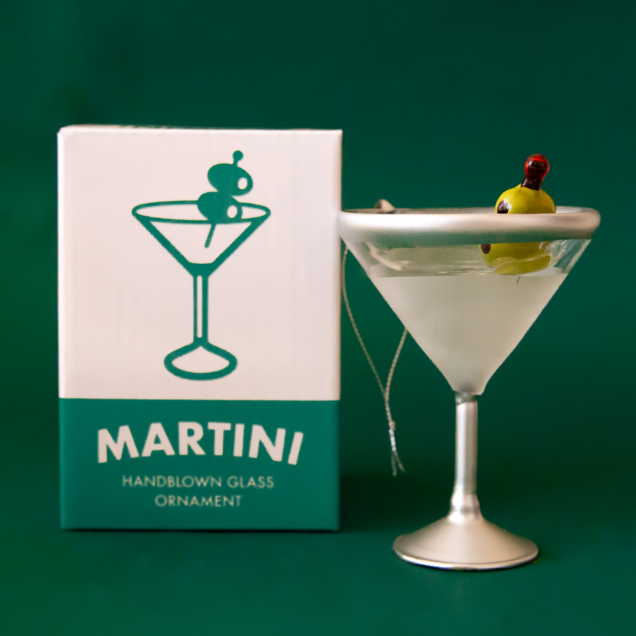 A martini shaped ornament. 