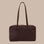 A brown nylon rectangle shoulder bag.