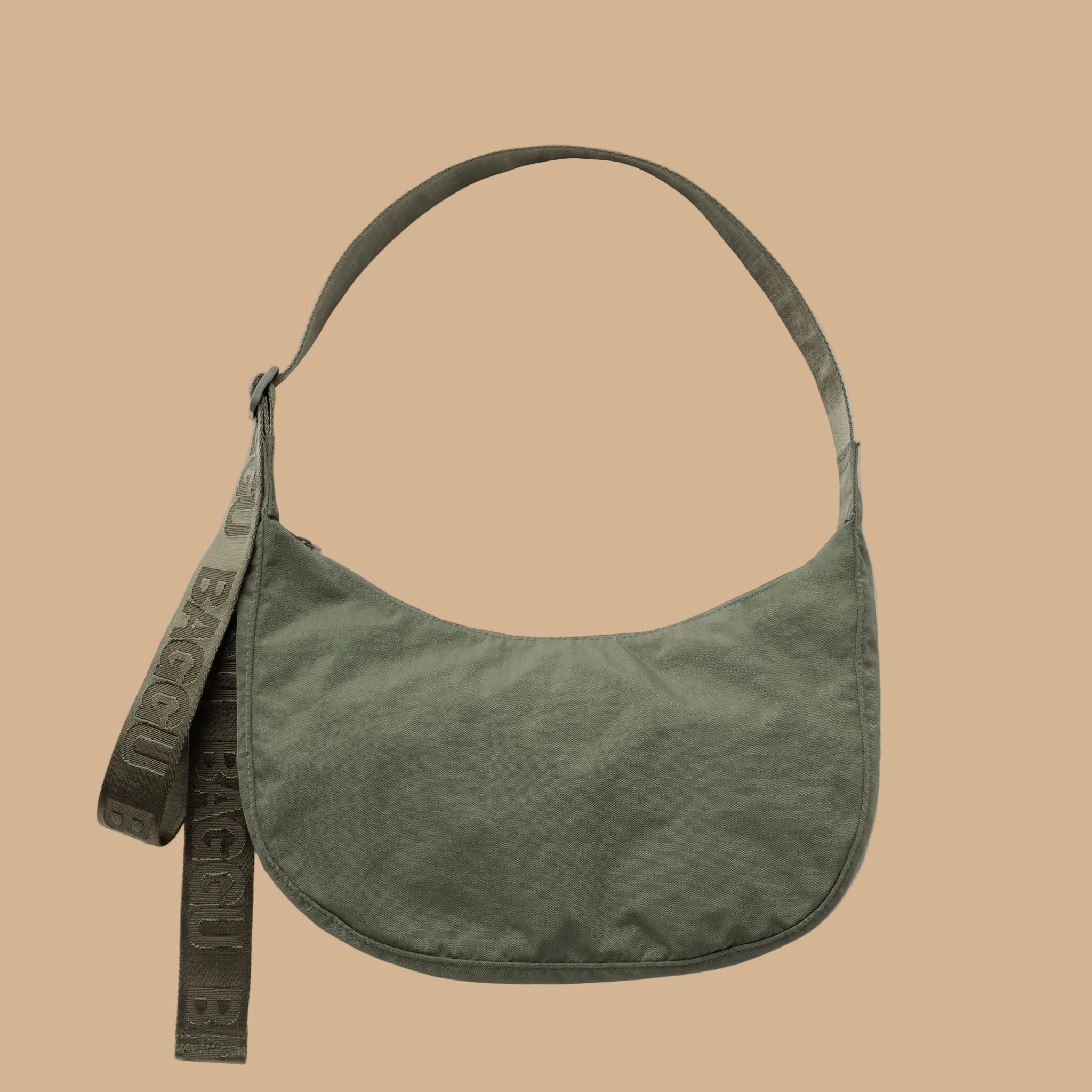 A green shoulder bag.