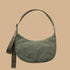 A green shoulder bag.