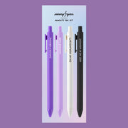 A set of four pens that have Taylor Swift Midnight's album inspired phrases.
