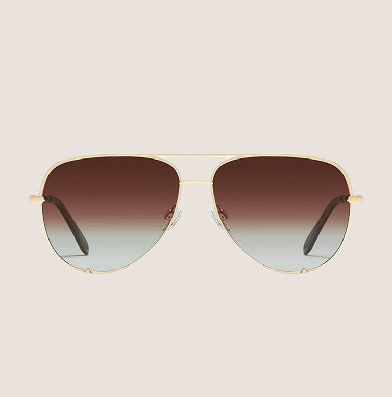 High Key Mini Sunglasses | Gold/Brown Fade Polarized – Pigment