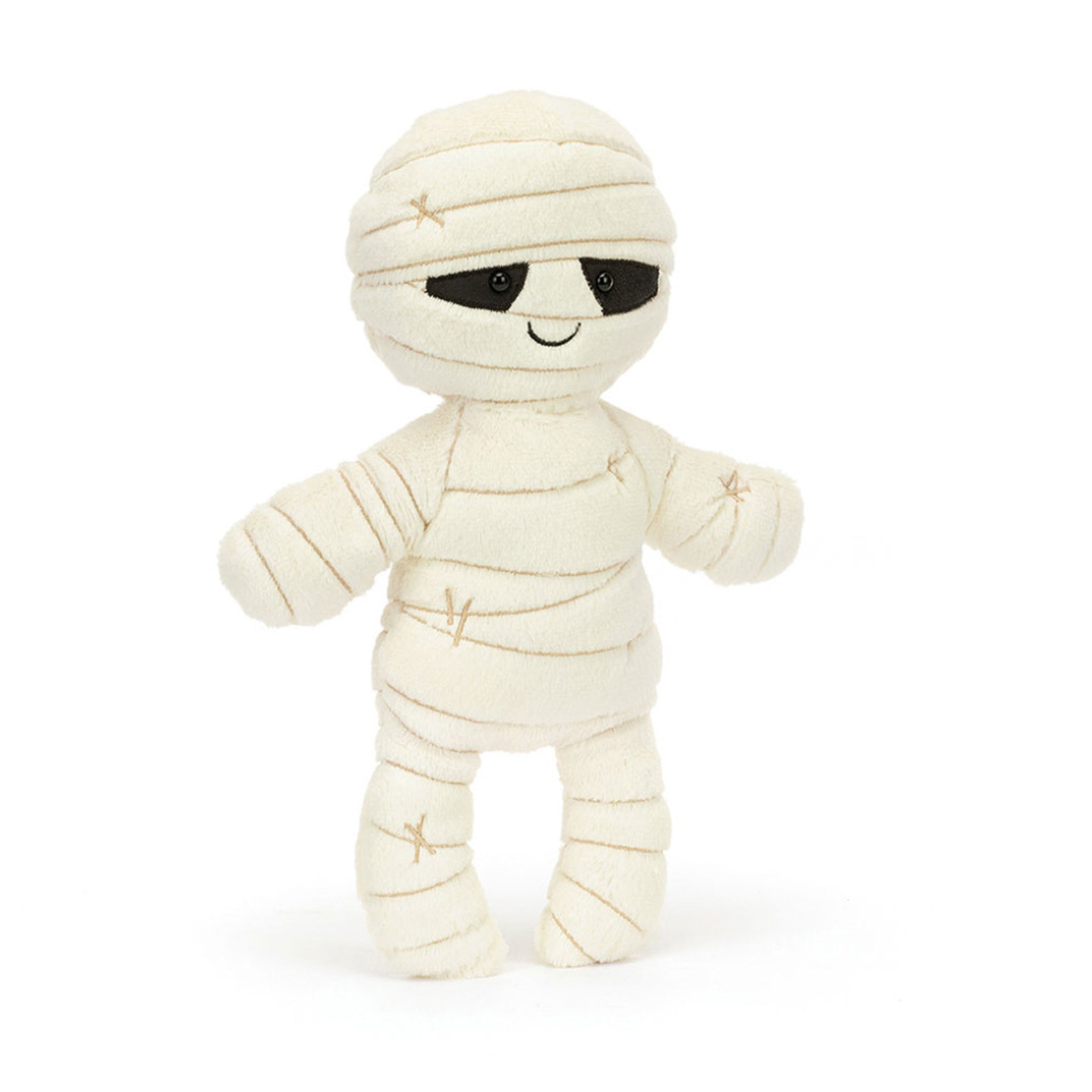 A mummy shaped stuffed toy.