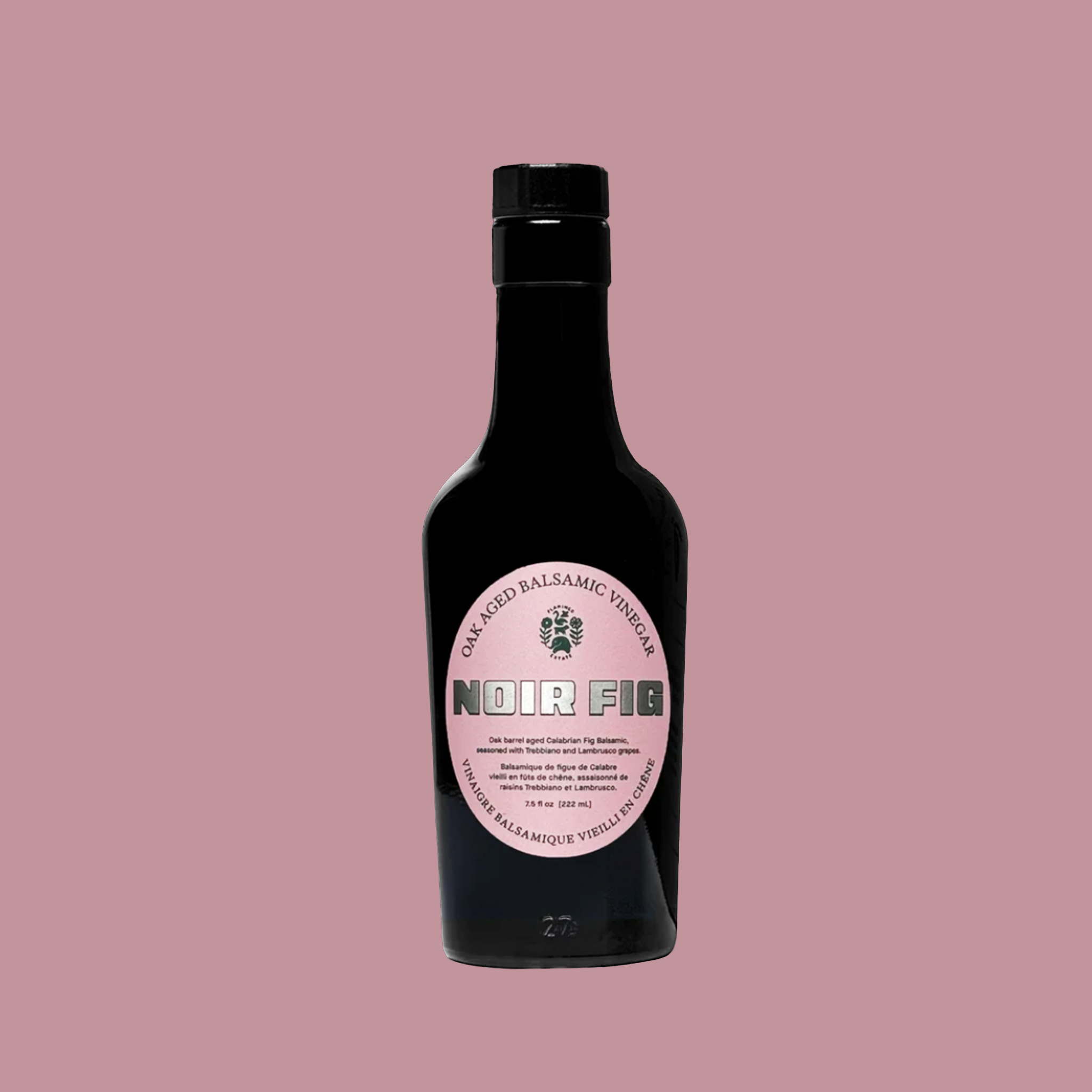 noir fig black bottle of balsamic oil.