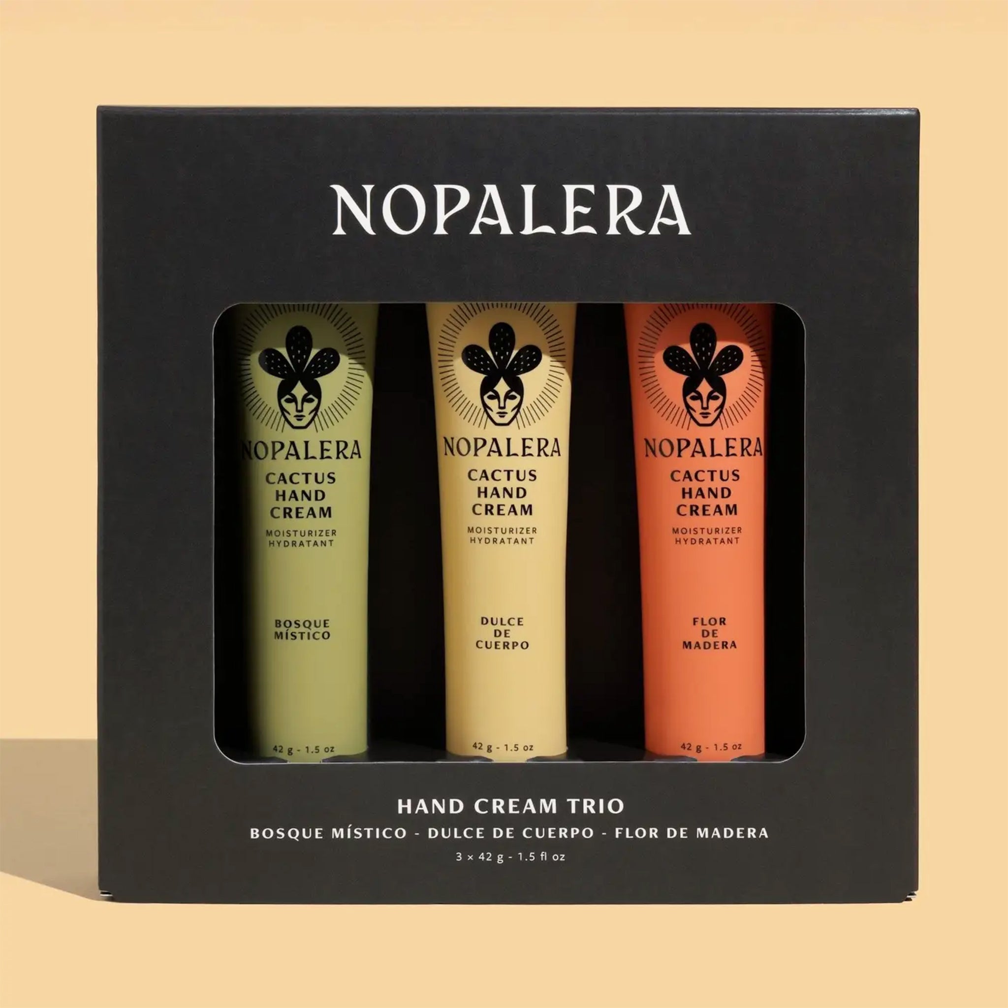 "Nopalera Hand Cream Trio Bosque Mistico - Dolce De Cuerpo - Flor De Madera". 