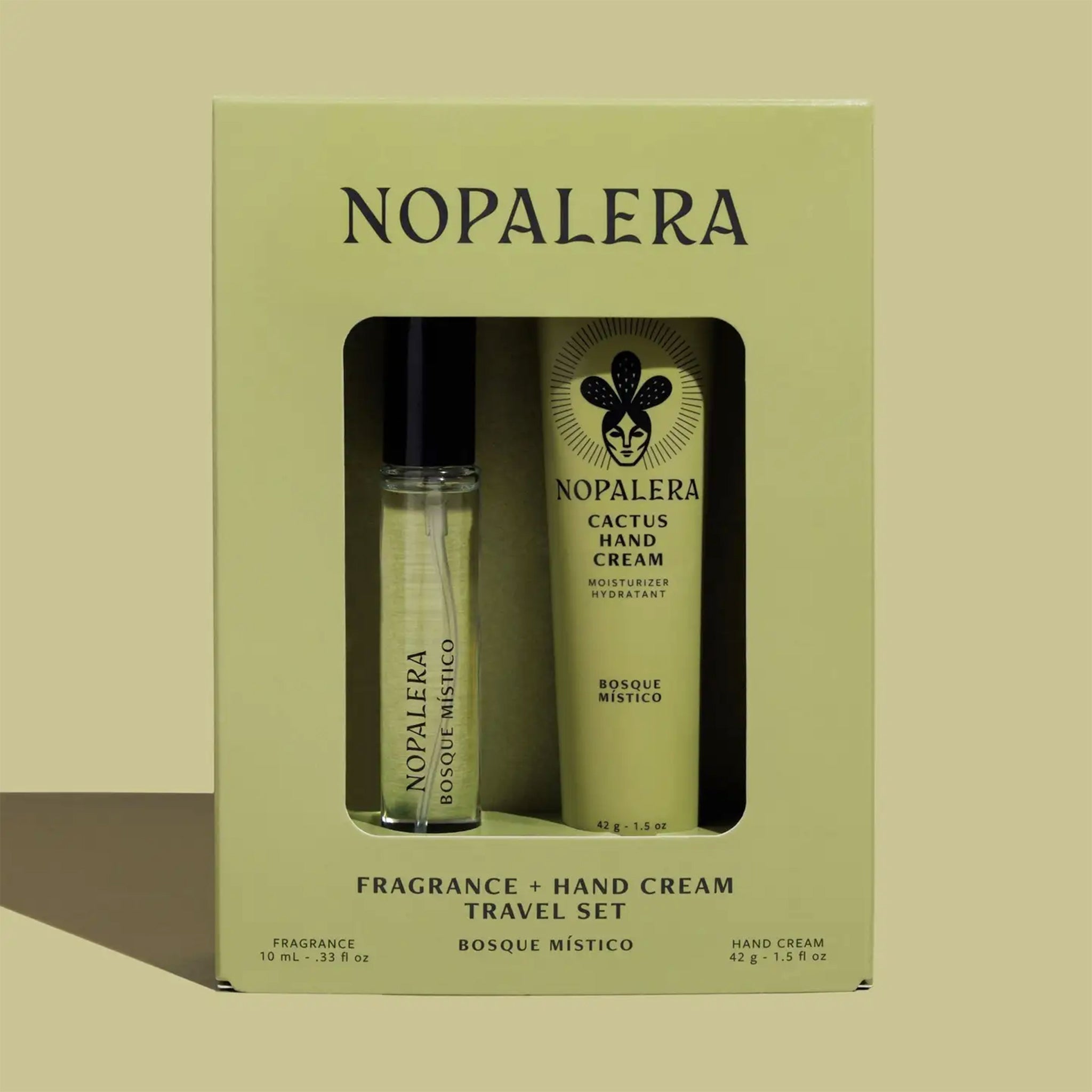 "Nopalera Fragrance + Hand Cream Travel Set Bosque Mistico". 