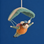 felt parasailing mouse ornament. 