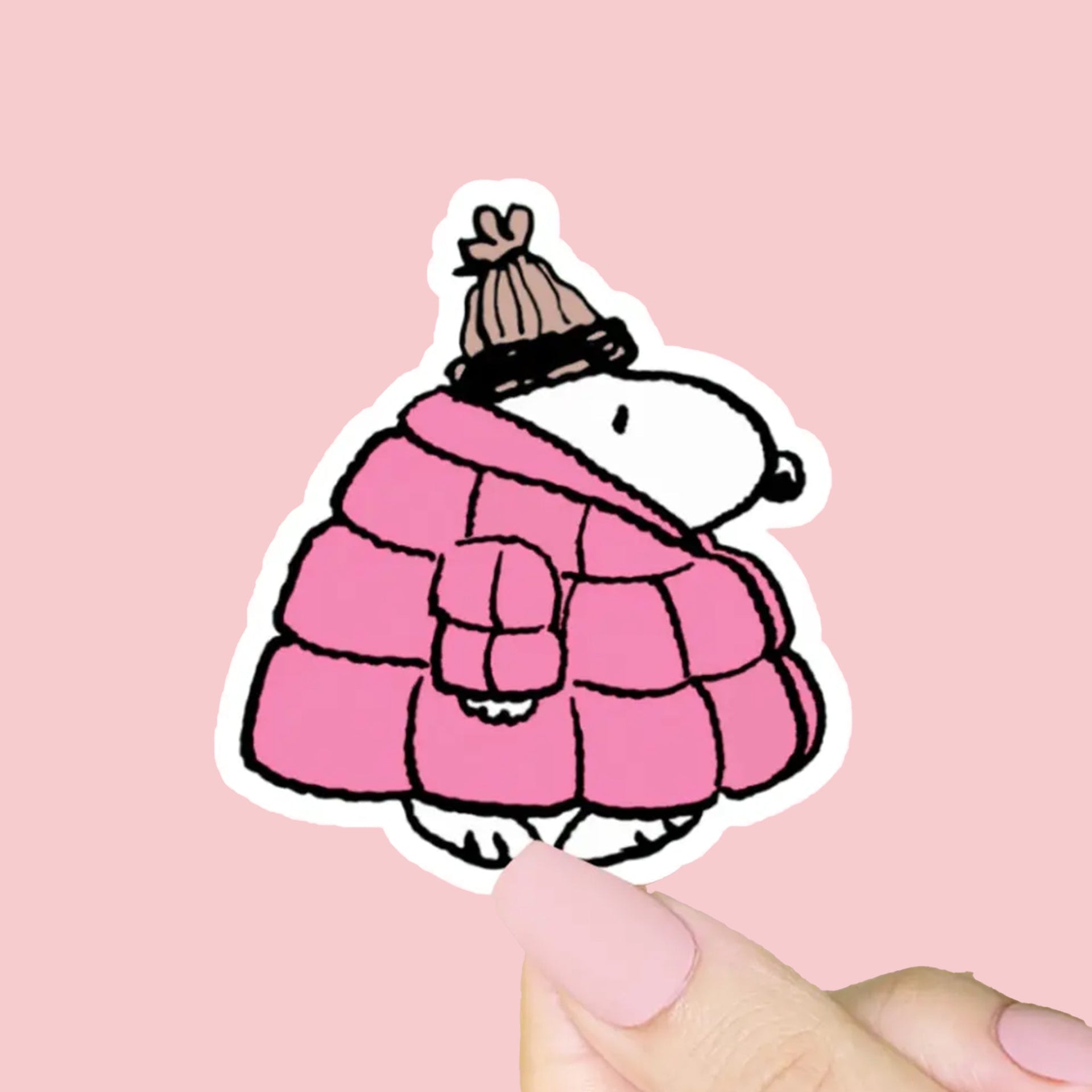 Snoopy with Pink Puffer Sticker – Pigment