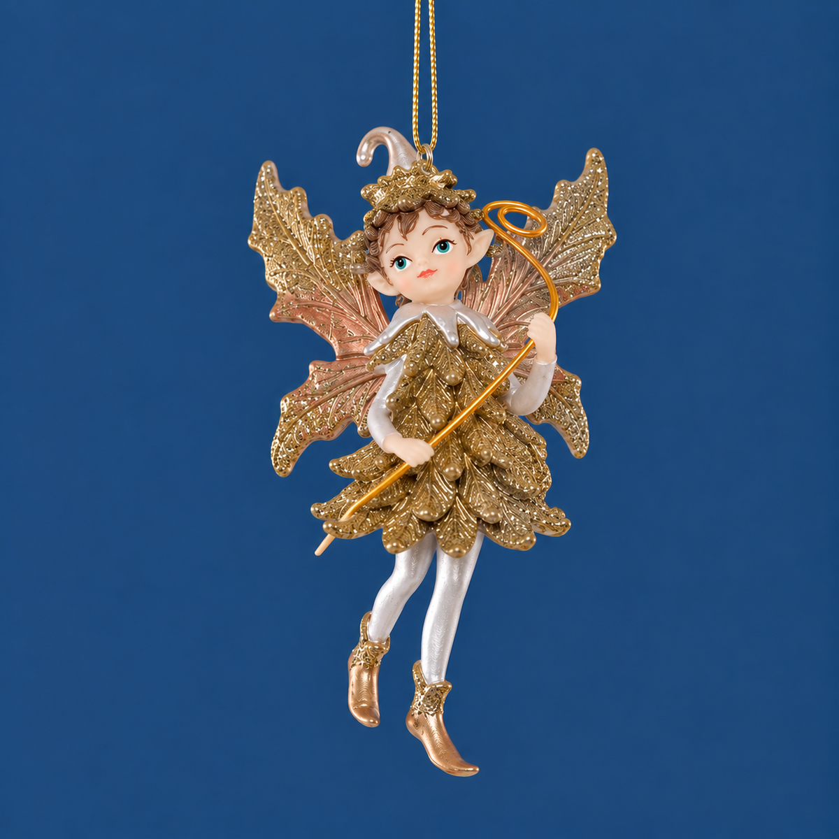 a standing pixie shaped ornament.