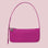 A hot pink mini shoulder bag.