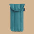 A teal puffy glasses sleeve.