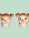 Vintage Reindeer Salt & Pepper Shakers Set
