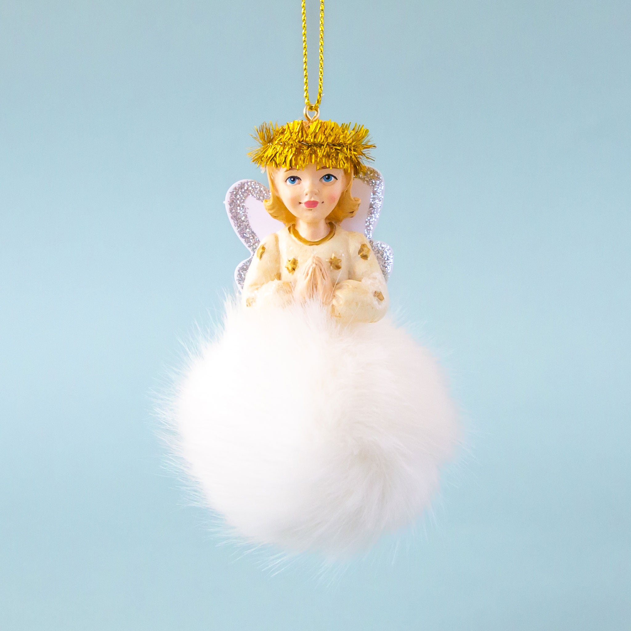 A blonde angel ornament. 