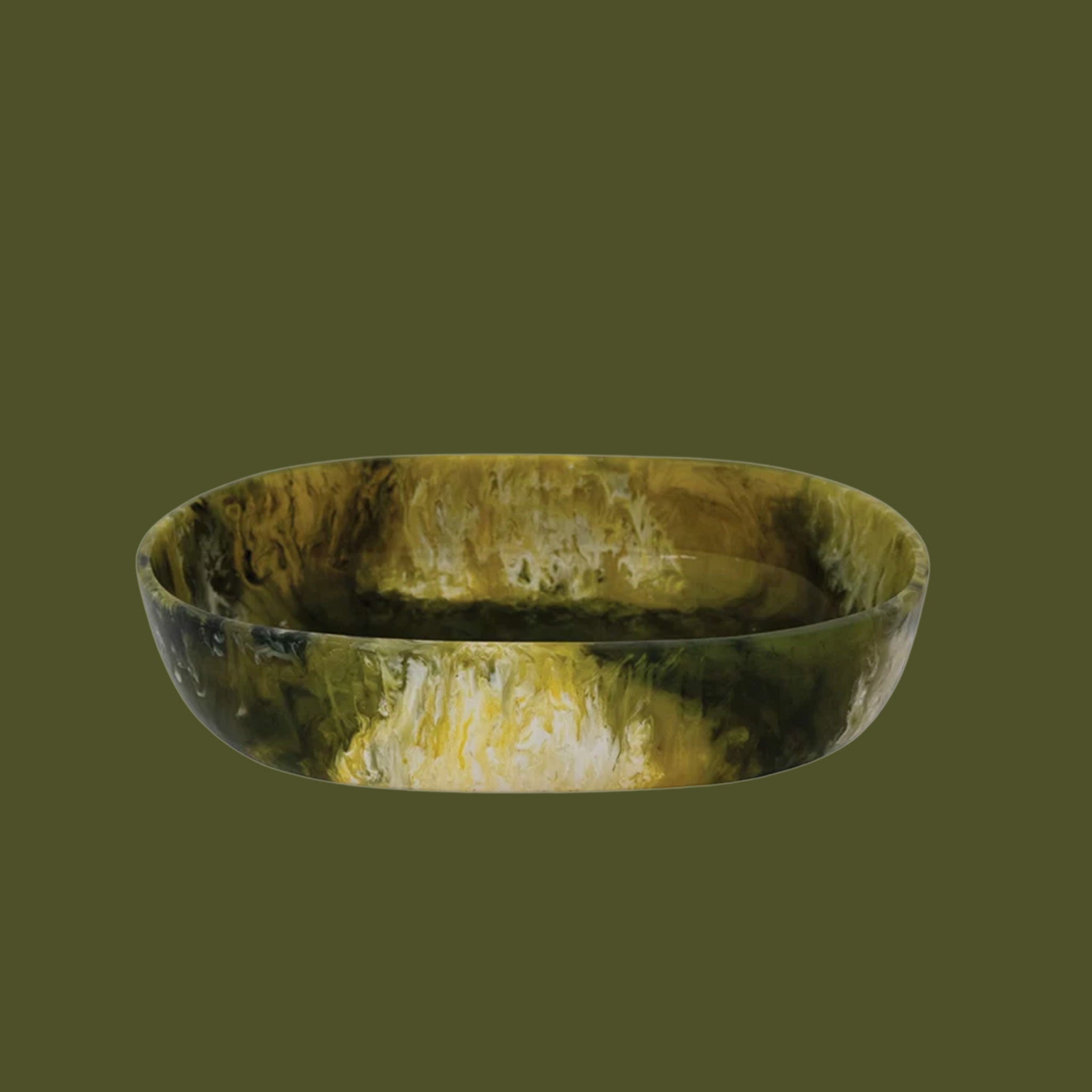 A green marble resin bowl. 
