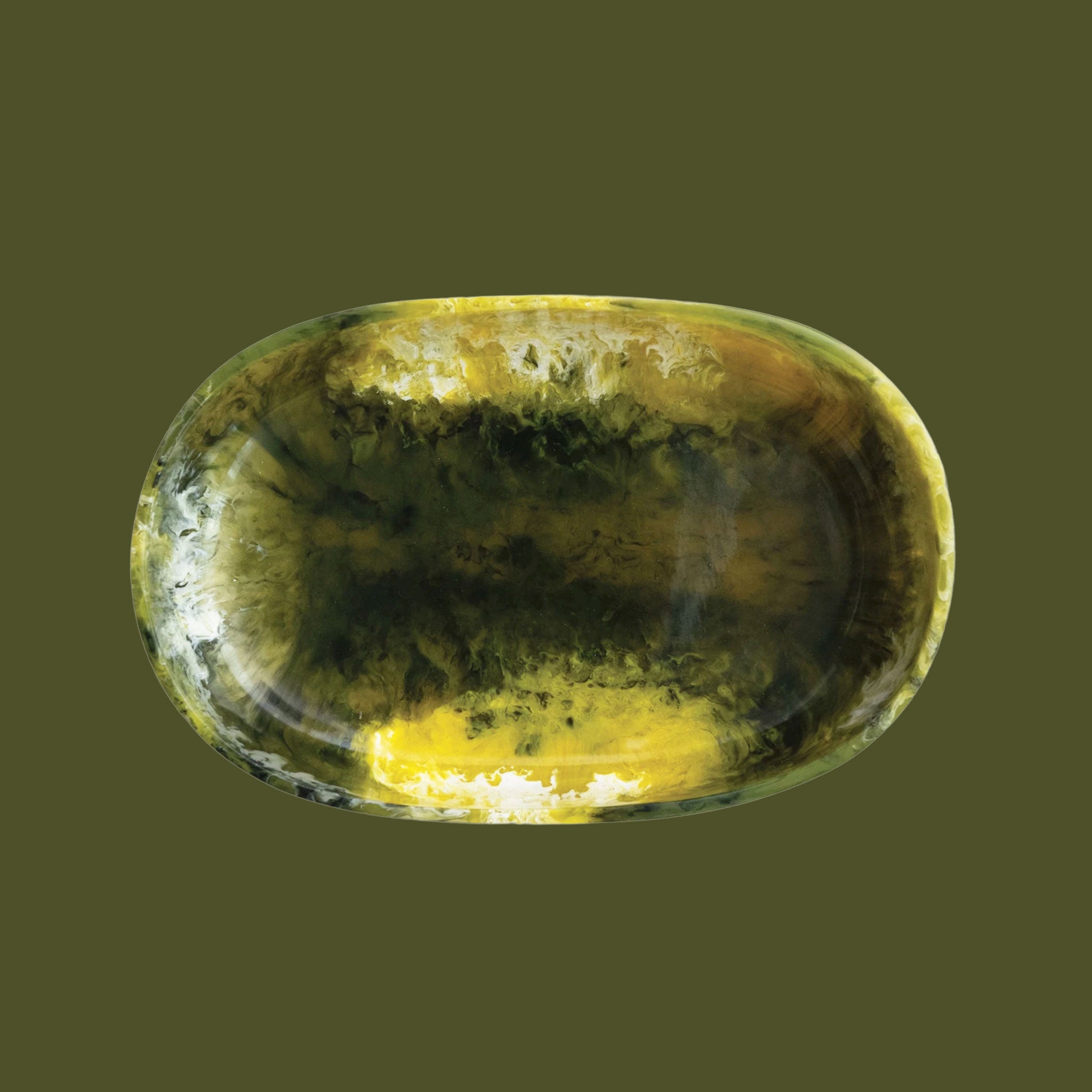 A green marble resin bowl. 