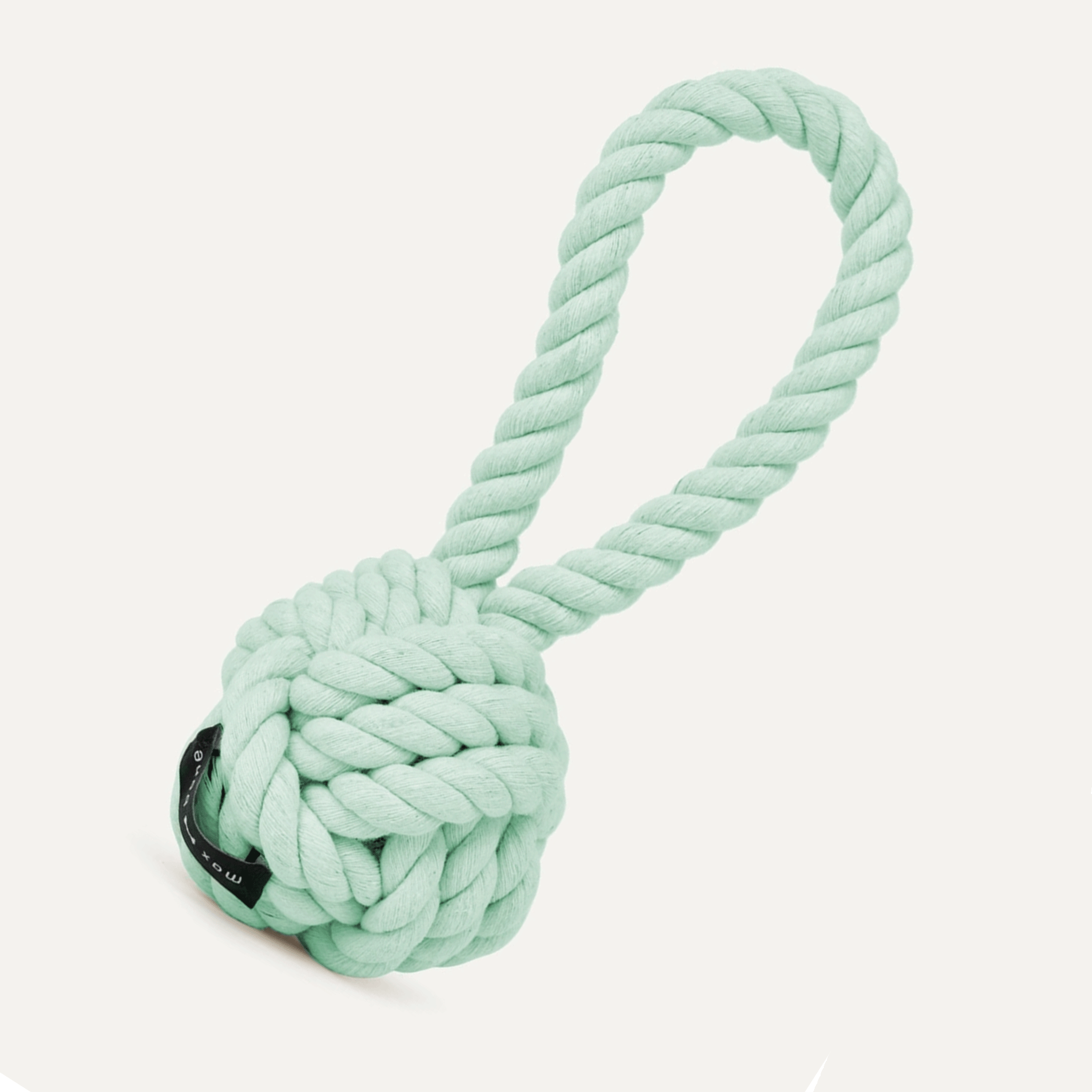 On a white background is a mint rope background. 