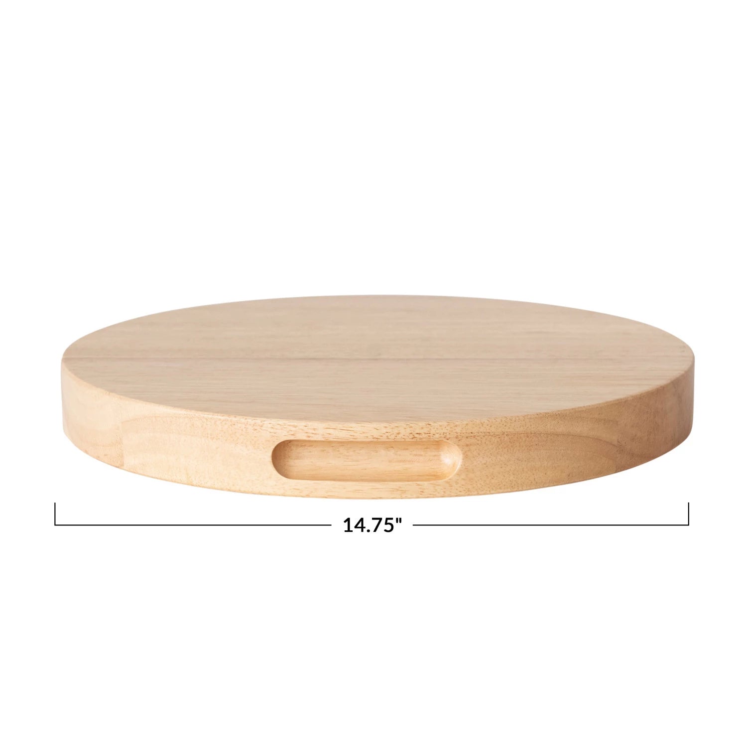 A wood round cheeseboard.