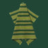 A green striped waffle knit tea towel. 