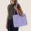 A light purple cloud tote bag. 