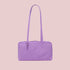 A cool toned pink nylon shoulder handbag. 