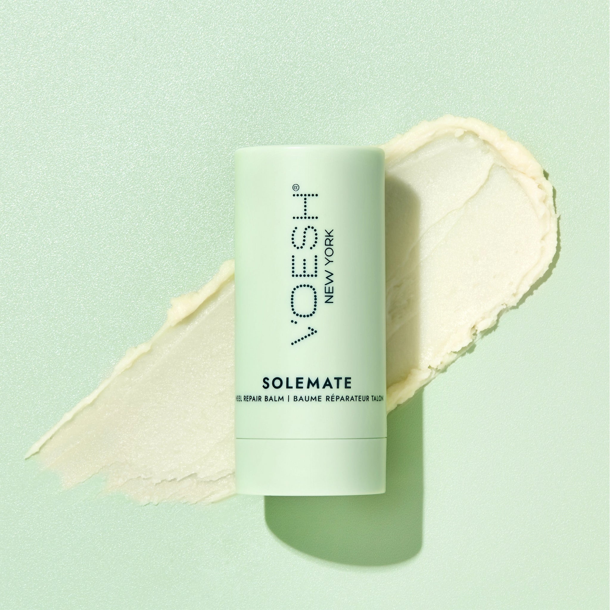 A tube of "Voesh New York" moisturizing heel balm. 