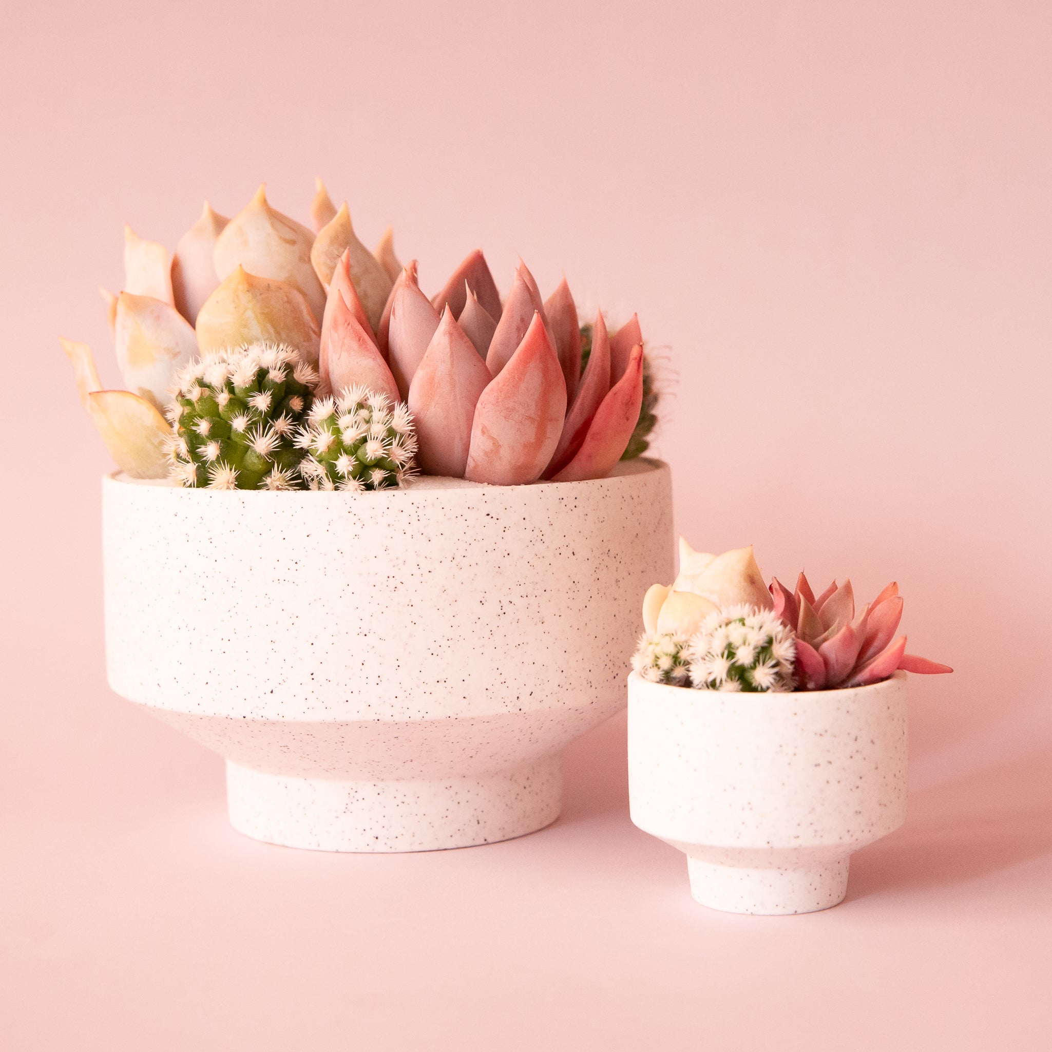 footed planter pot Speckle Footed Planter | White