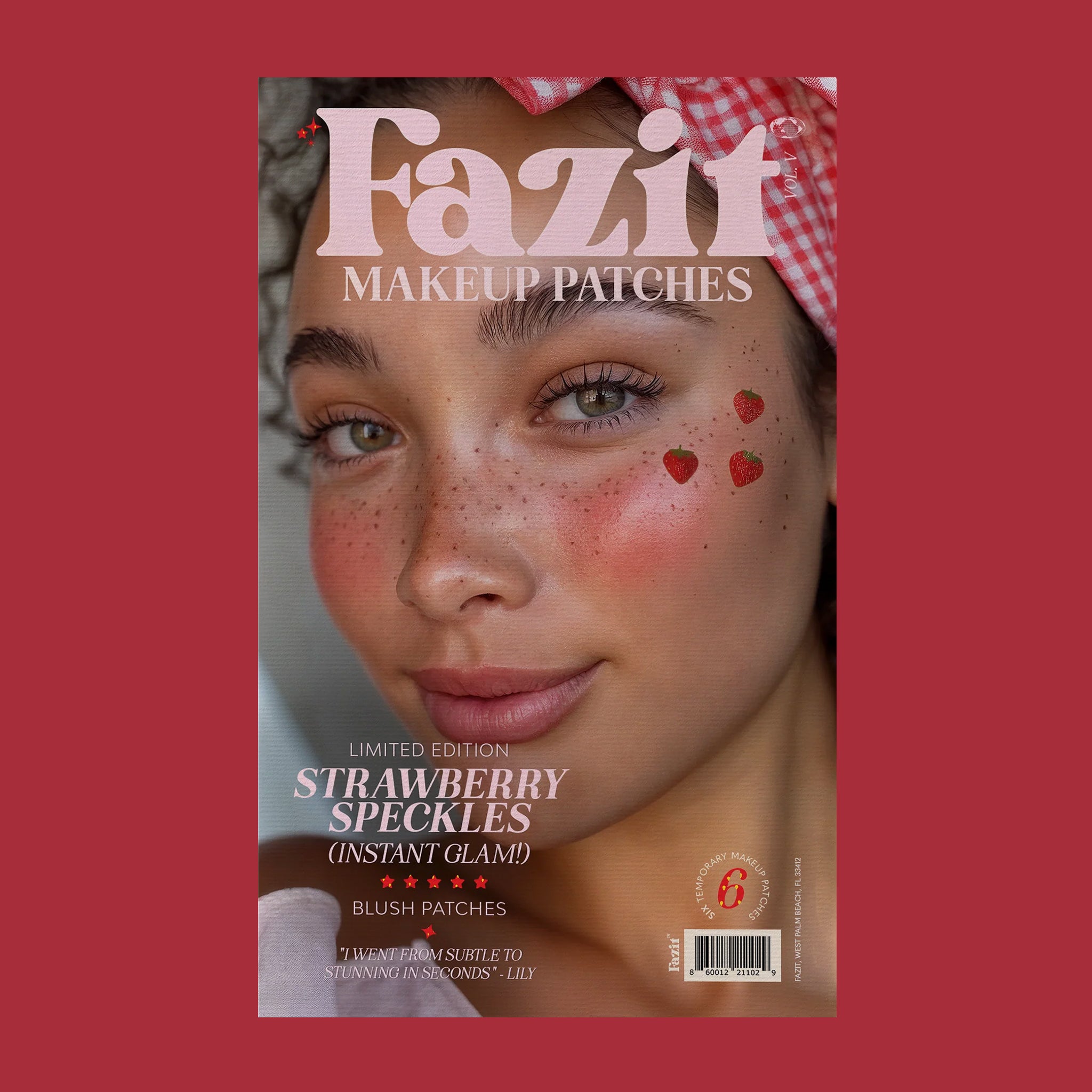 "Fazit Makeup Patches Limited Edition Strawberry Speckles Instant Glam Blush Patches".
