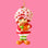 An ornament in the shape of the iconic character Strawberry Shortcake holding a basket of berries. 