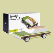 Toy wooden car. "Candylab Mints".