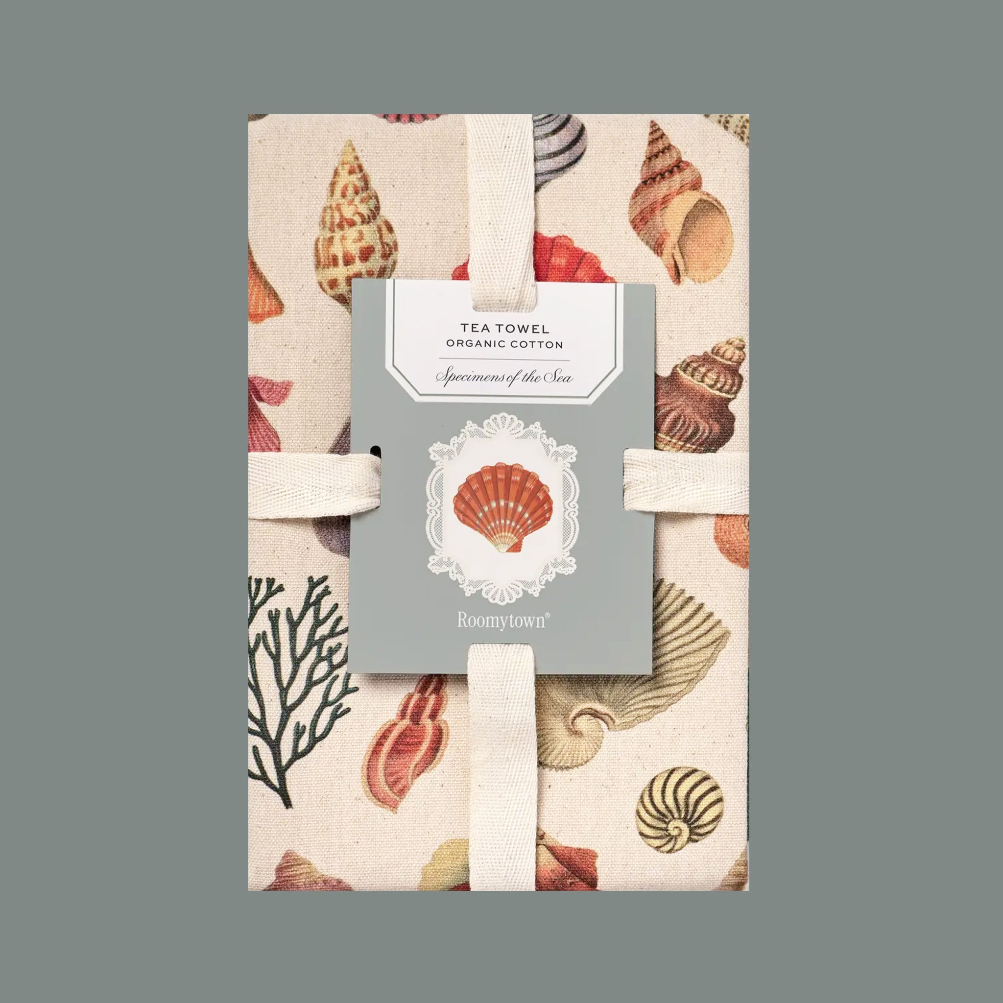 "Tea towel organic cotton specimens of the sea Roomytown". 