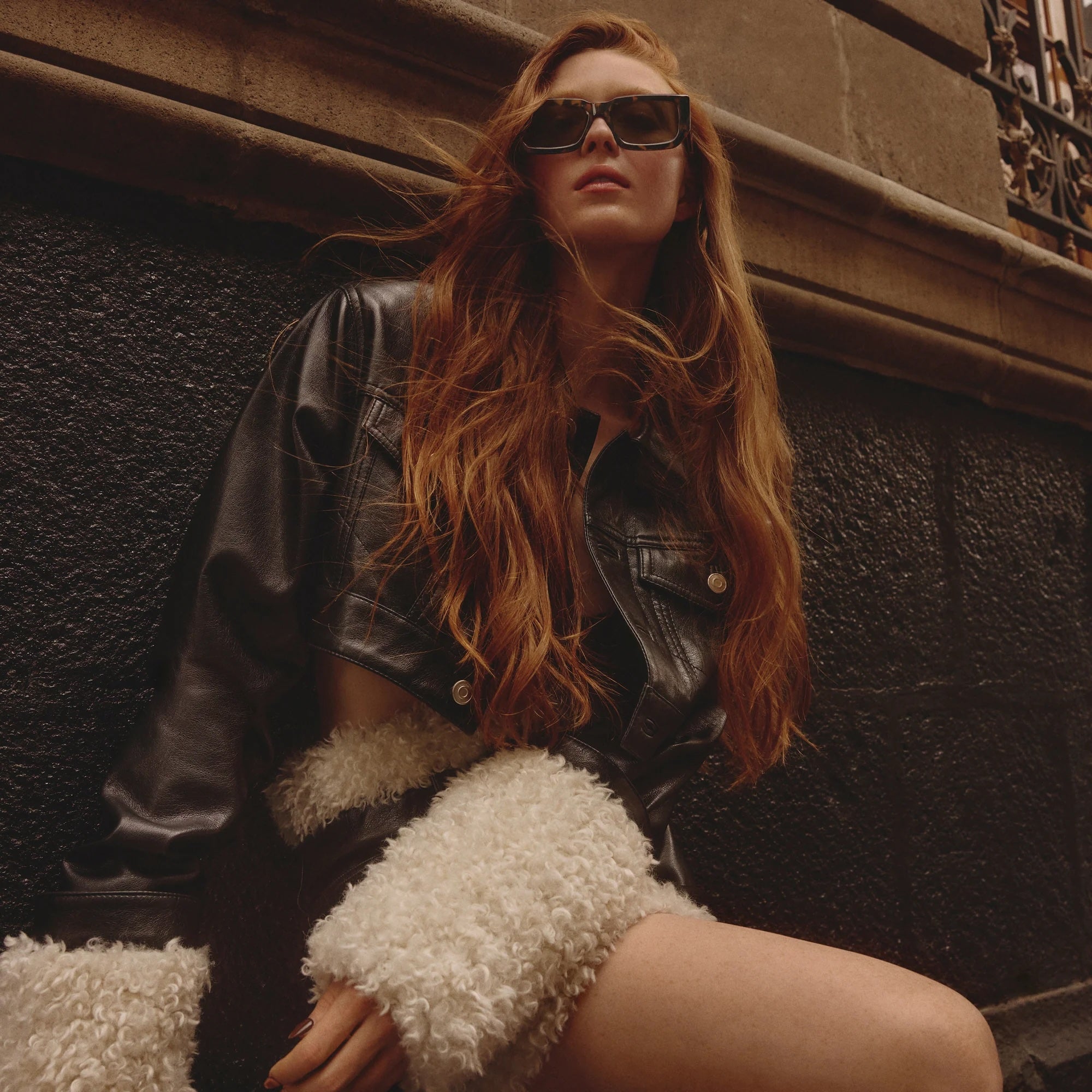 A pair of tortoise sunglasses. 