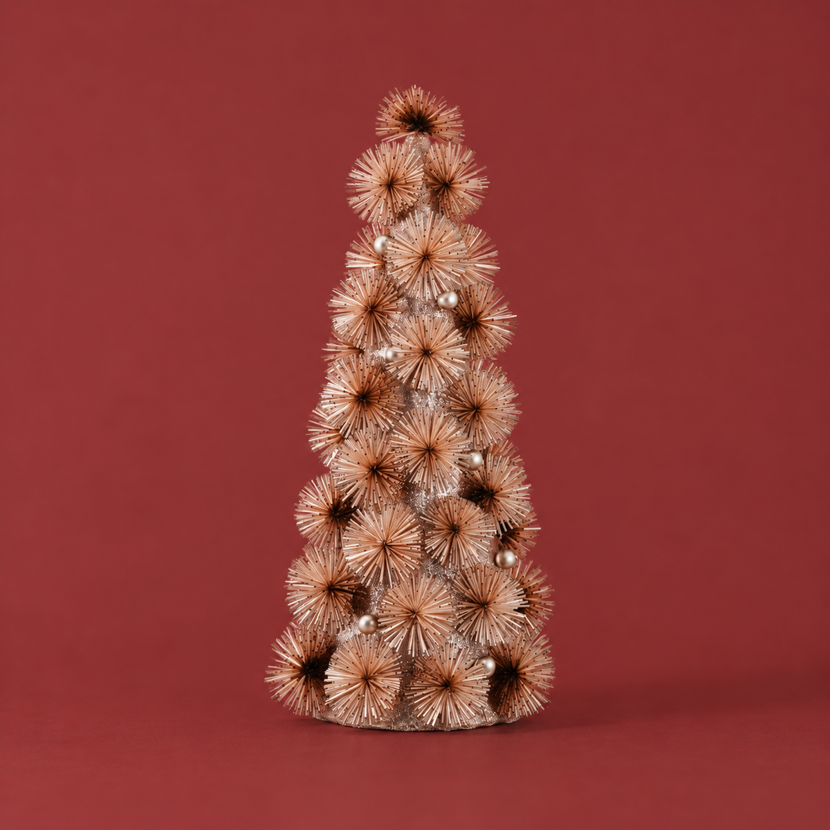 Tinsel Ball Tree with Glitter | Blush