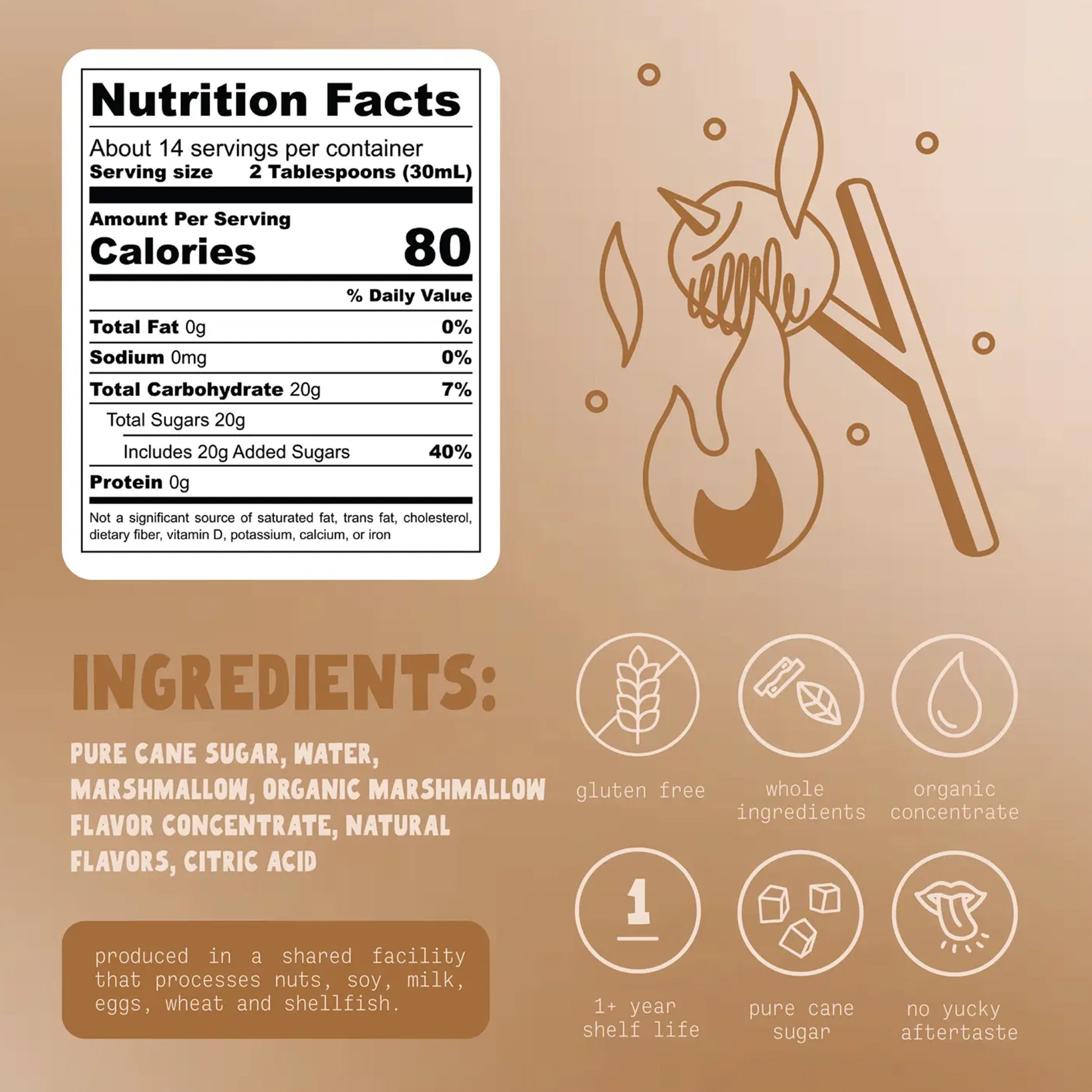 "Ingredients: Pure Cane Sugar, Water, Marshmallow, Organic Marshmallow Flavor Concentrate, Natural Flavors, Citric Acid". 