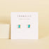 A pair of baguette shaped turquoise stone earrings. 