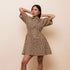 A leopard print short sleeved dress. 