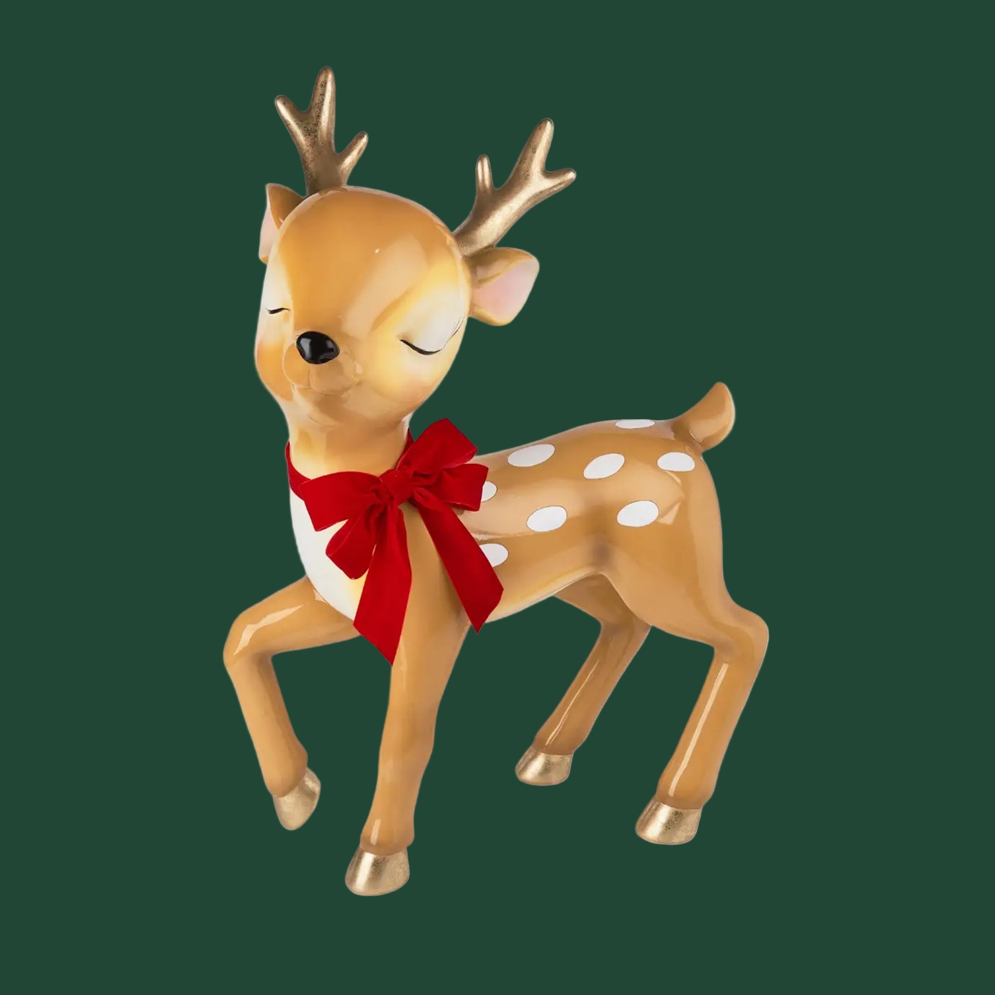 A brown retro deer figurine. 
