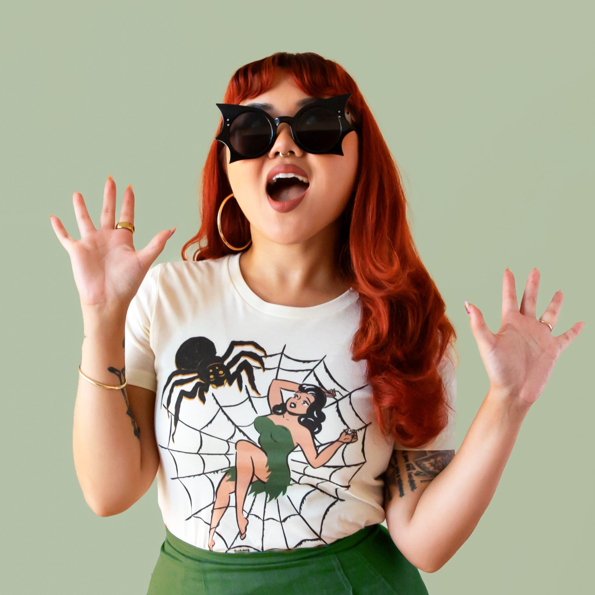 Web of Lies Fitted Tee | Ivory | Size: M by Pigment Web of Lies Fitted Tee | Ivory | Size: M by Pigment