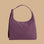 A plum purple colored nylon shoulder bag.