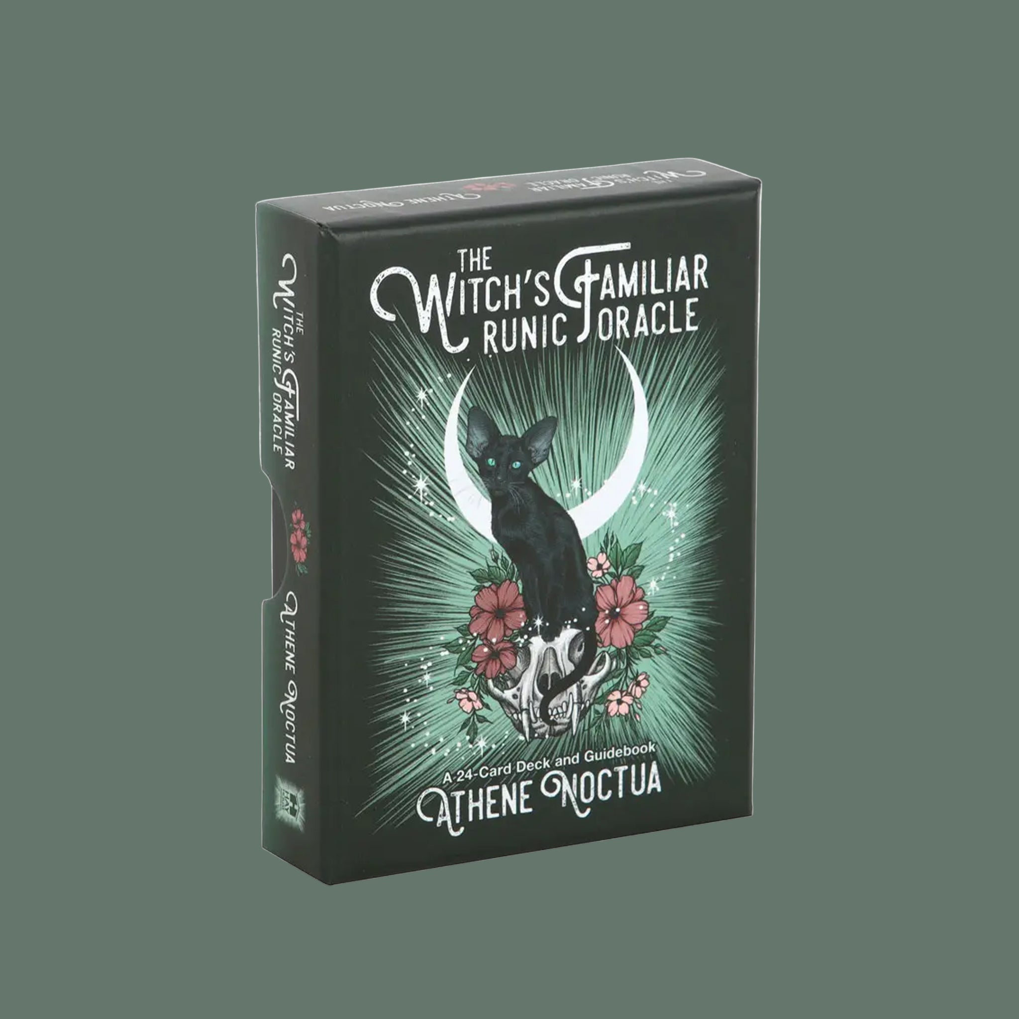 A green deck of witch themed oracle cards. 