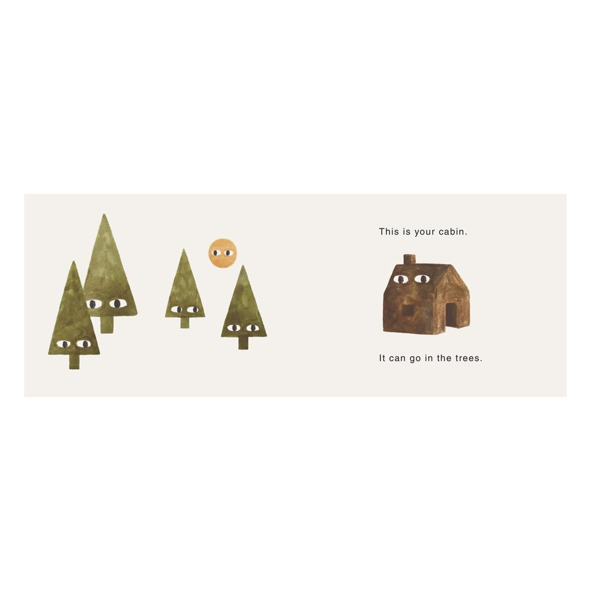 A white book cover with an illustration of a cabin in the forest and the title that reads, 'Your Forest Jon Klassen'. 