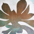Original painting of a silhouetted blue echeveria succulent plant in brick reds, green, and dark navy colors and wood grain texture.